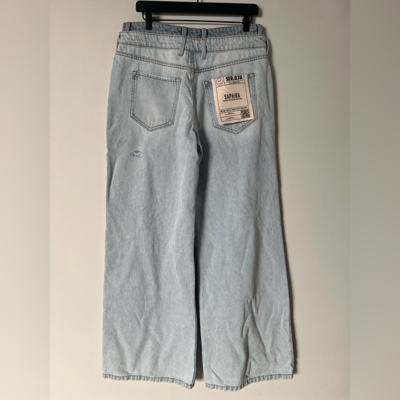 SER.O.YA Saphira Double Waistband Wide Leg Jeans in Skylight NWT - Picture 14 of 16